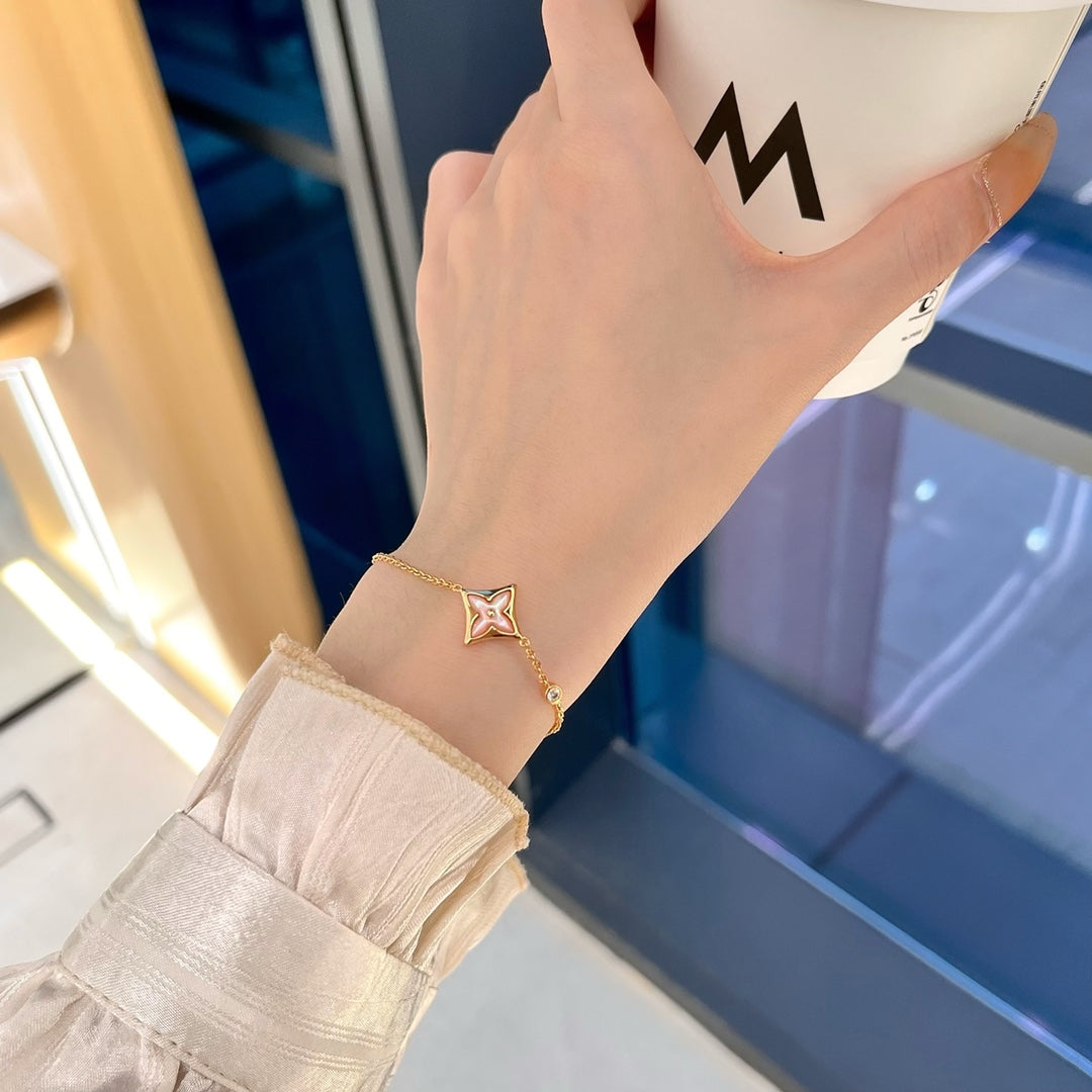 [Riva Jewelry]STAR 1 DIAMOND ROSE GOLD BRACELET