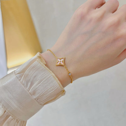[Riva Jewelry]STAR 1 DIAMOND ROSE GOLD BRACELET