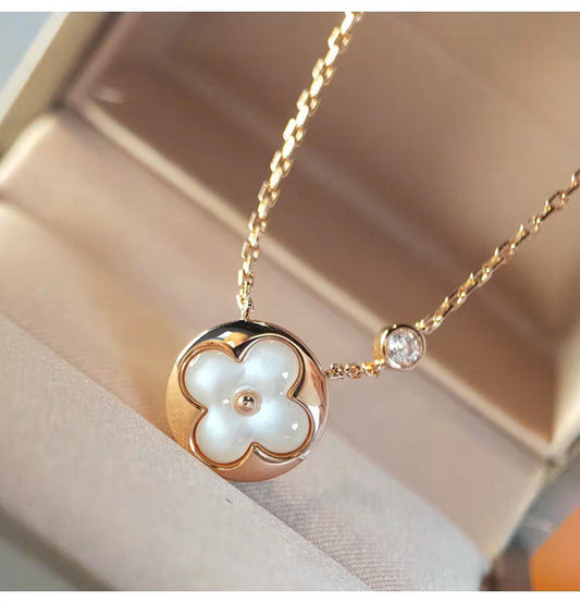 [Riva Jewelry]SUN MOP GOLD 1 DIAMOND NECKLACE