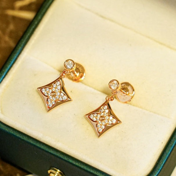[Riva Jewelry]STAR DIAMONDS EARRINGS GOLD