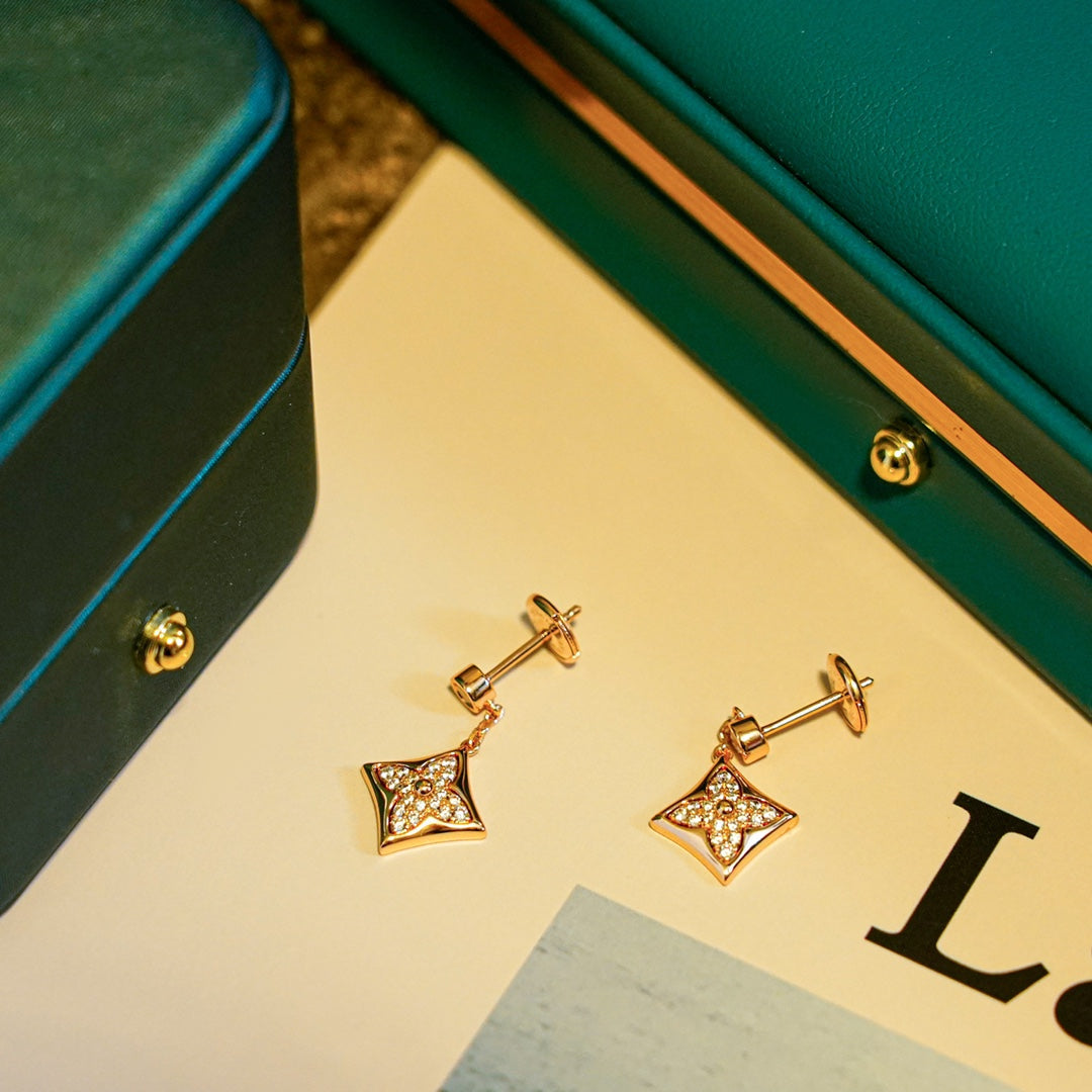 [Riva Jewelry]STAR DIAMONDS EARRINGS GOLD