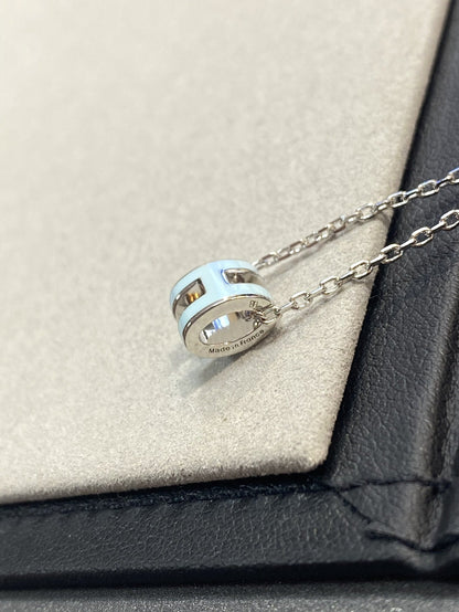 [Riva Jewelry]POP H LIGHT BLUE NECKLACE