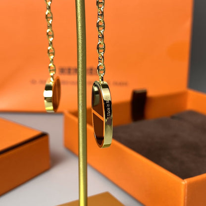 [Riva Jewelry]CHAINE VERSO BLACK CERAMIC EARRINGS
