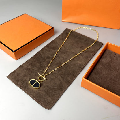 [Riva Jewelry]CHAINE VERSO BLACK CERAMIC NECKLACE