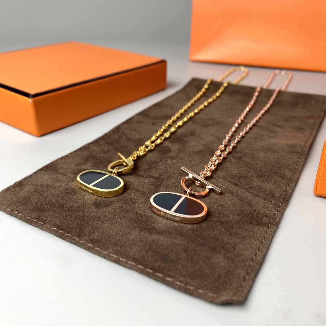 [Riva Jewelry]CHAINE VERSO BLACK CERAMIC NECKLACE