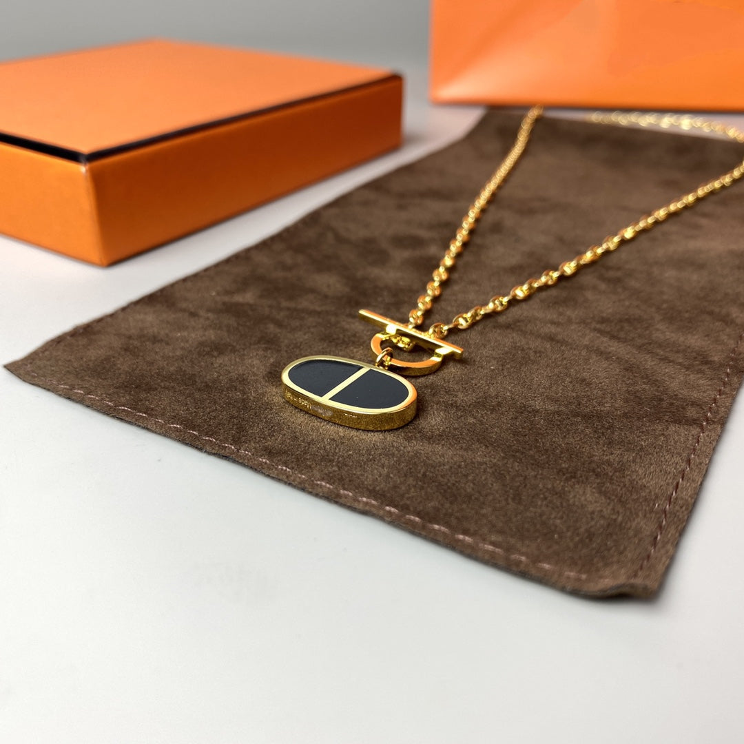 [Riva Jewelry]CHAINE VERSO BLACK CERAMIC NECKLACE