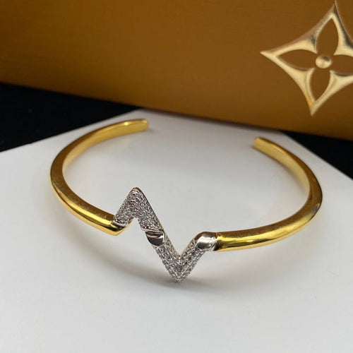 [Riva Jewelry]VOLTE UPSITE DOWN DIAMOND GOLD OPEN BRACELET