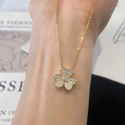 [Riva Jewelry]PAVÉ DIAMOND FLOWER CHARM NECKLACE