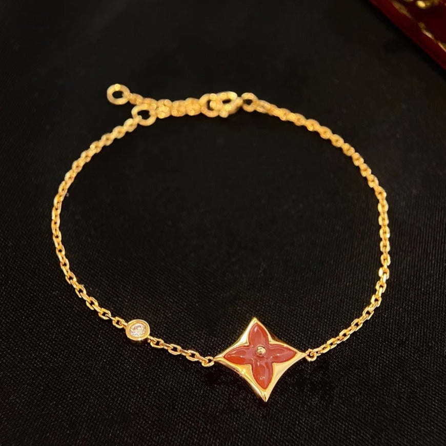 [Riva Jewelry]COLOR STAR CARNELIAN ROSE GOLD DIAMOND BRACELET