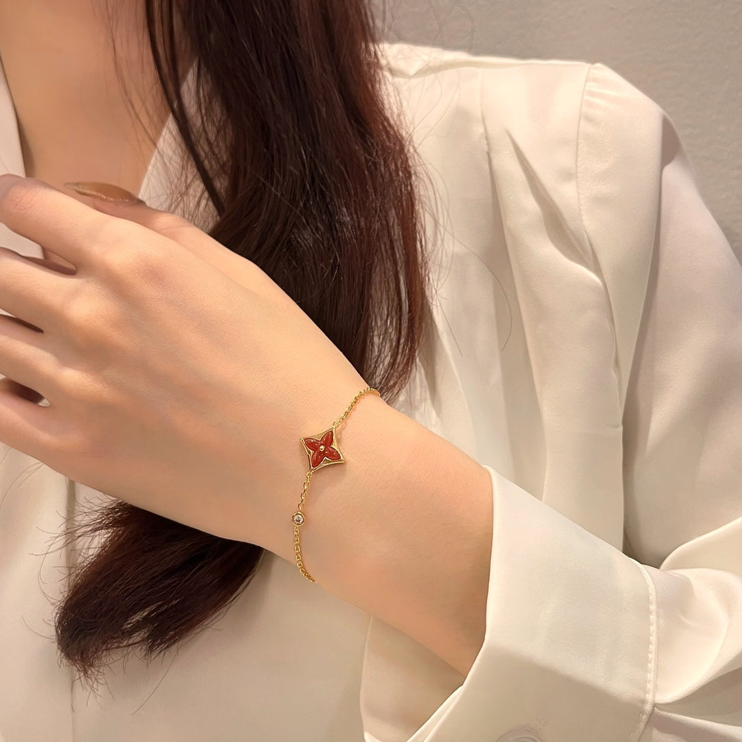 [Riva Jewelry]COLOR STAR CARNELIAN ROSE GOLD DIAMOND BRACELET