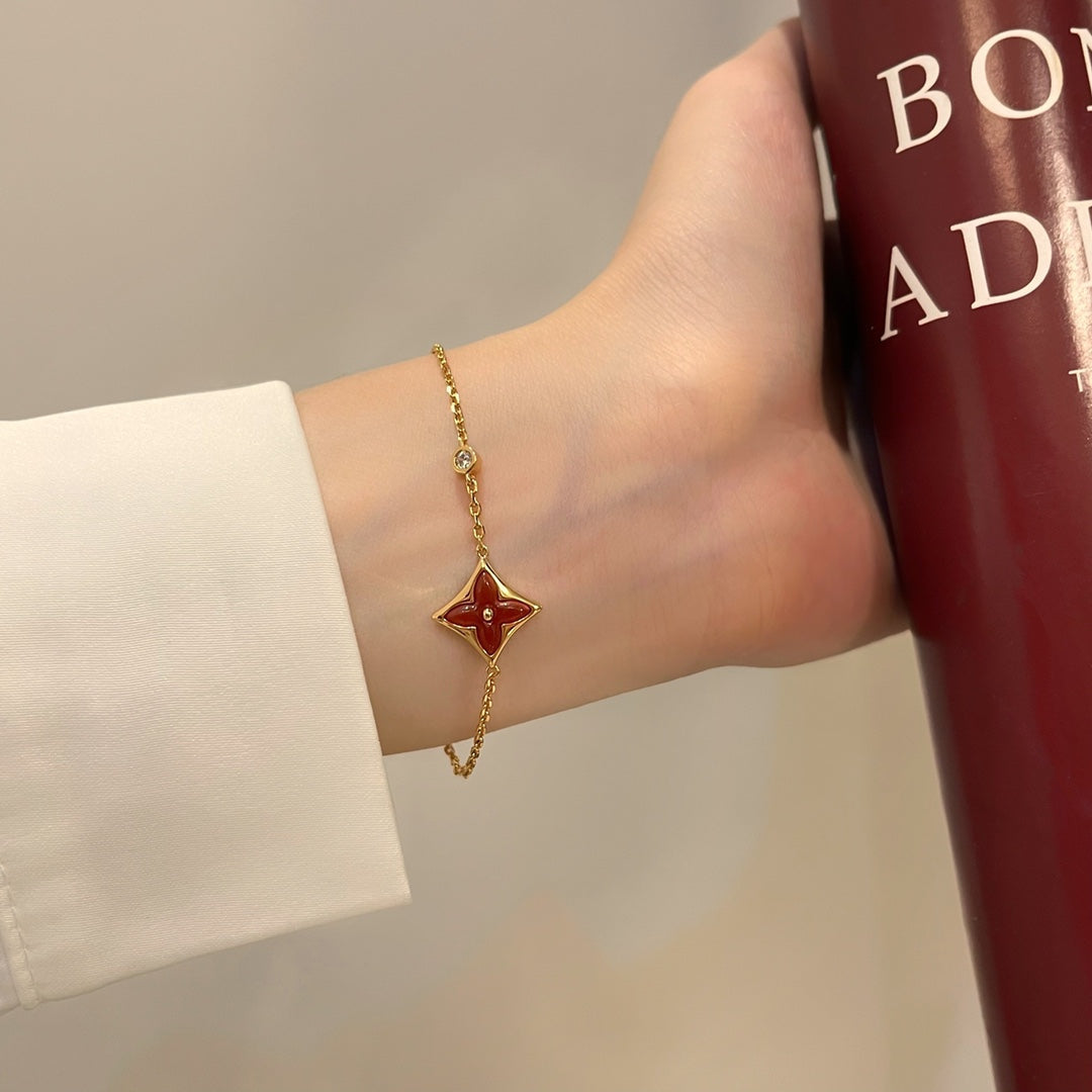 [Riva Jewelry]COLOR STAR CARNELIAN ROSE GOLD DIAMOND BRACELET