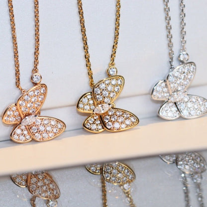 [Riva Jewelry]BUTTERFLY DIAMOND CHARM NECKLACE