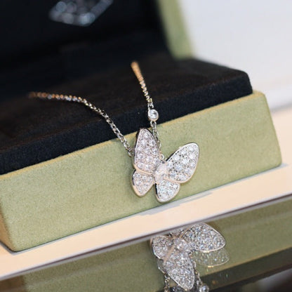 [Riva Jewelry]BUTTERFLY DIAMOND CHARM NECKLACE