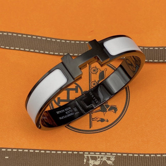 [Riva Jewelry]H BRACELET 12MM BLACK WHITE CERAMIC