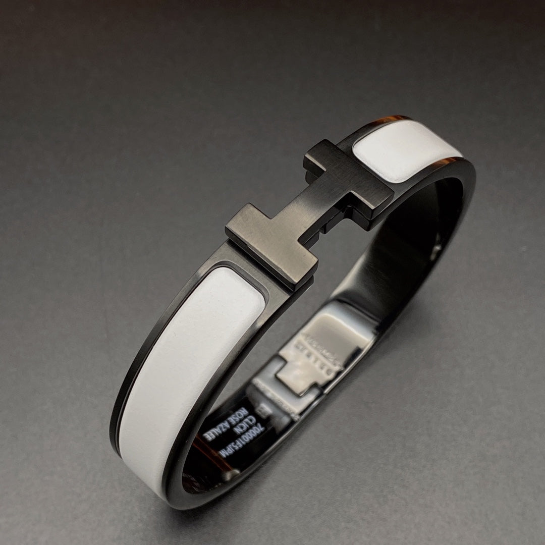 [Riva Jewelry]H BRACELET 12MM BLACK WHITE CERAMIC