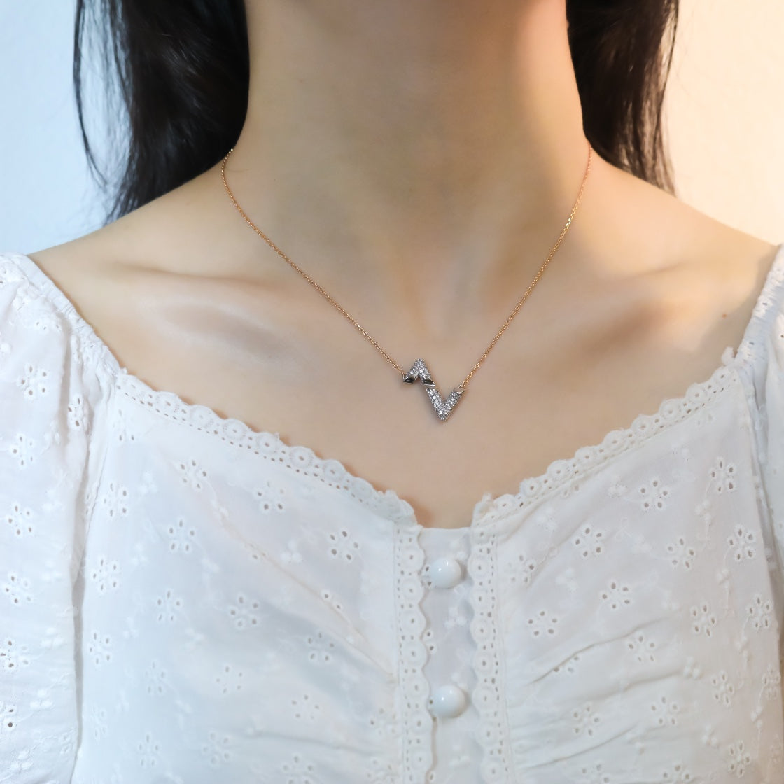 [Riva Jewelry]VOLT SILVER DIAMOND PEDANT NECKLACE