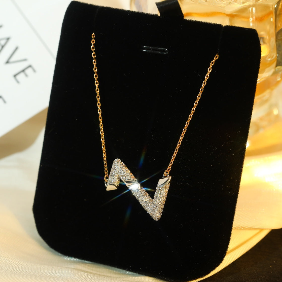 [Riva Jewelry]VOLT SILVER DIAMOND PEDANT NECKLACE