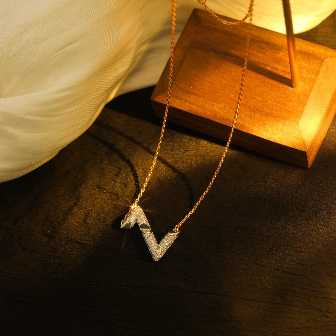 [Riva Jewelry]VOLT SILVER DIAMOND PEDANT NECKLACE