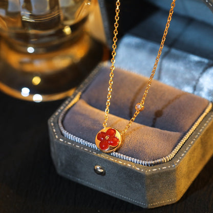 [Riva Jewelry]SUN PEDANT ROSE GOLD 1 DIAMOND NECKLACE