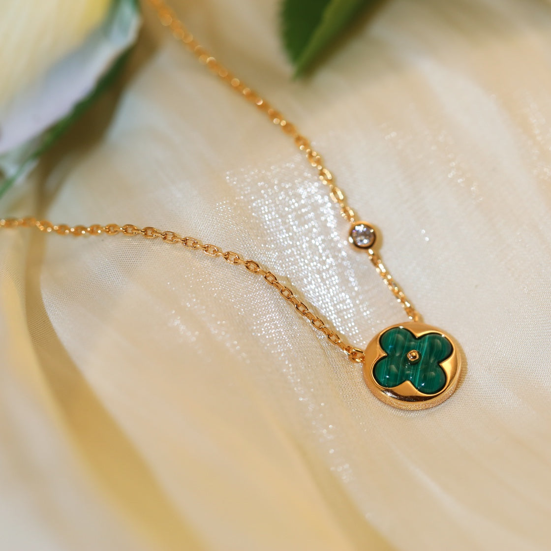 [Riva Jewelry]SUN PEDANT ROSE GOLD 1 DIAMOND NECKLACE