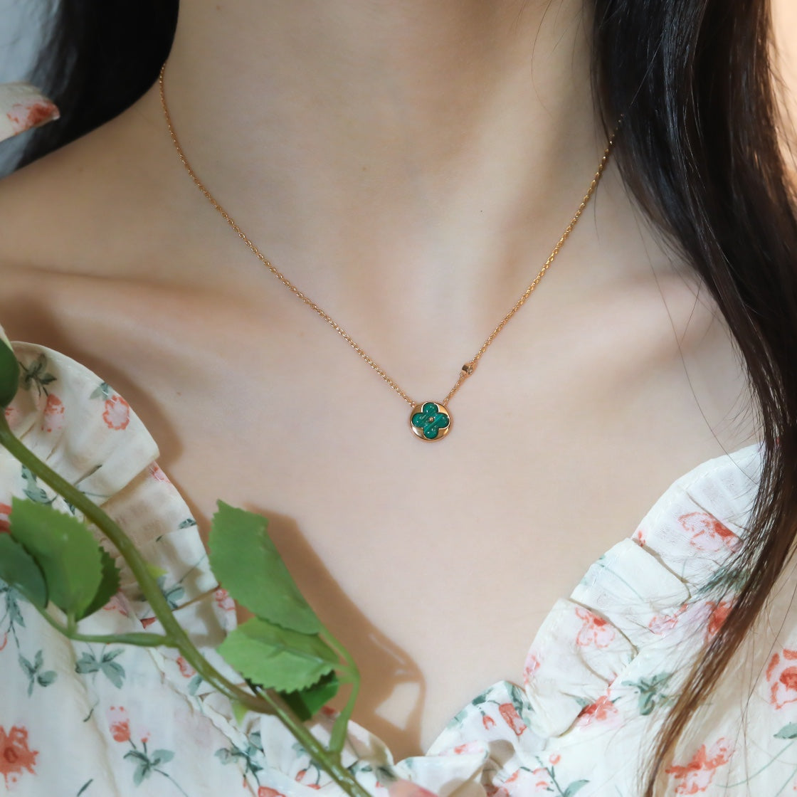 [Riva Jewelry]SUN PEDANT ROSE GOLD 1 DIAMOND NECKLACE