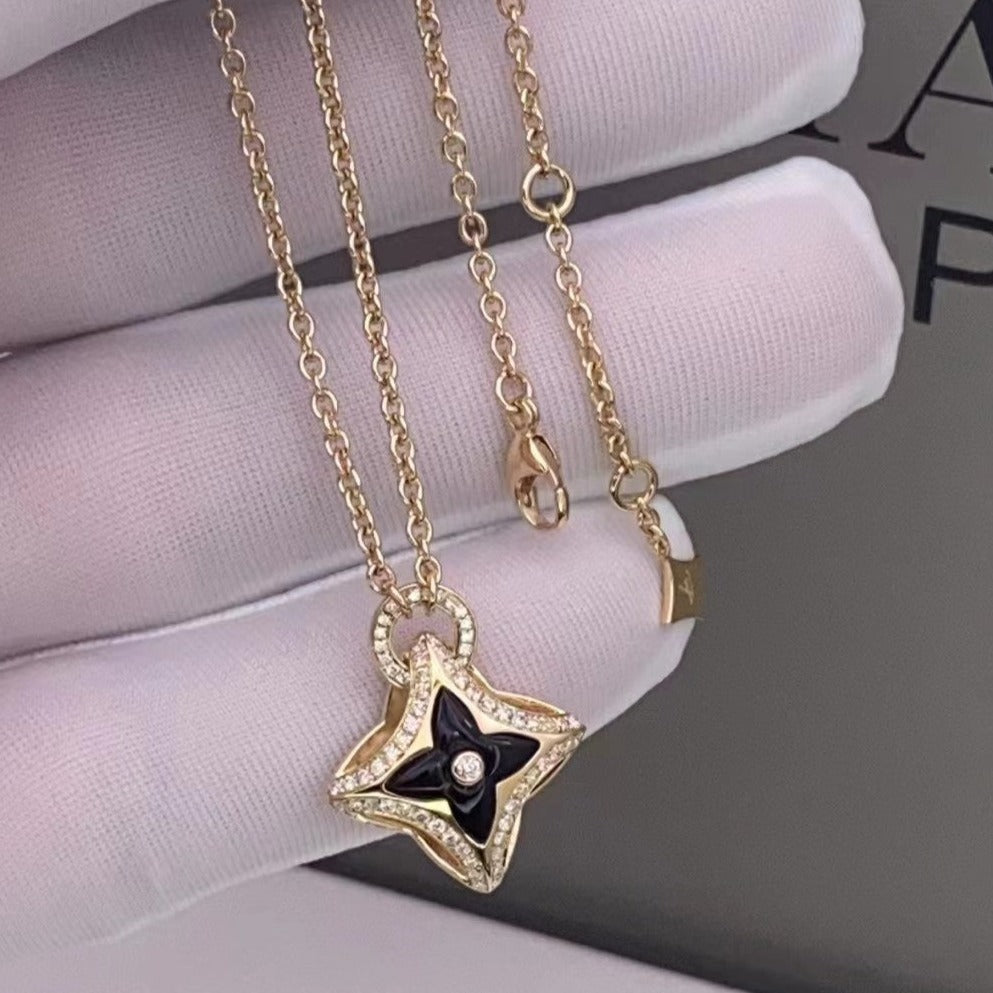 [Riva Jewelry]STAR PEDANT ROSE GOLD DIAMOND NECKLACE