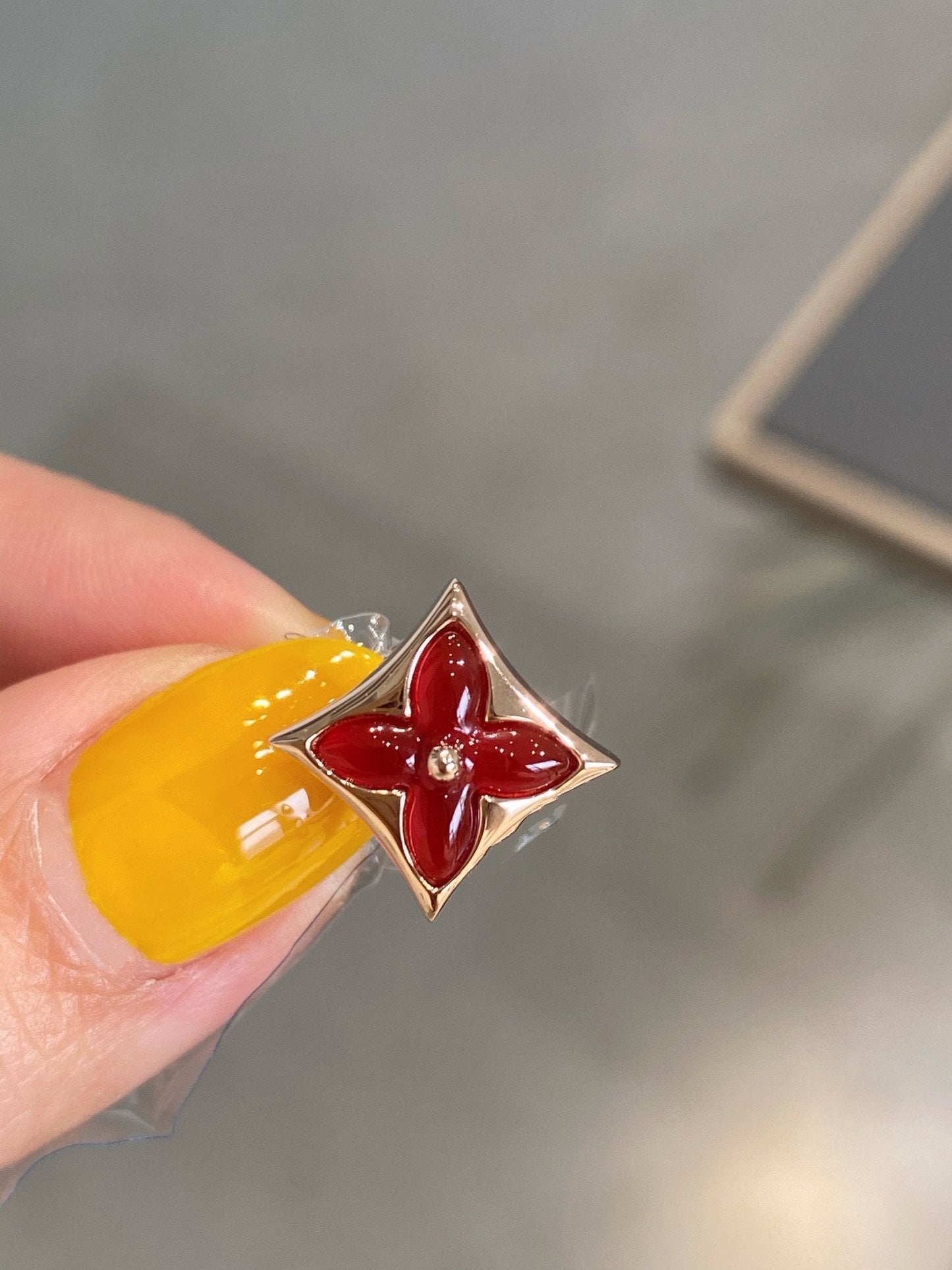 [Riva Jewelry]STAR AND SUN ROSE GOLD CARNELIAN STUD EARRINGS