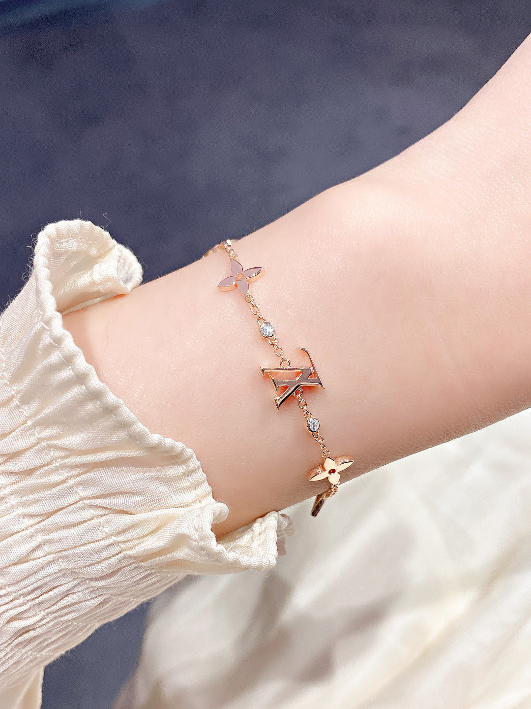 [Riva Jewelry]STAR AND SUN 7 MOTIFS GOLD BRACELET