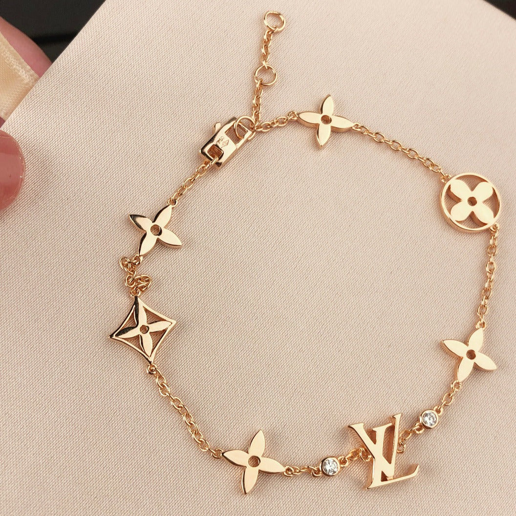 [Riva Jewelry]STAR AND SUN 7 MOTIFS GOLD BRACELET