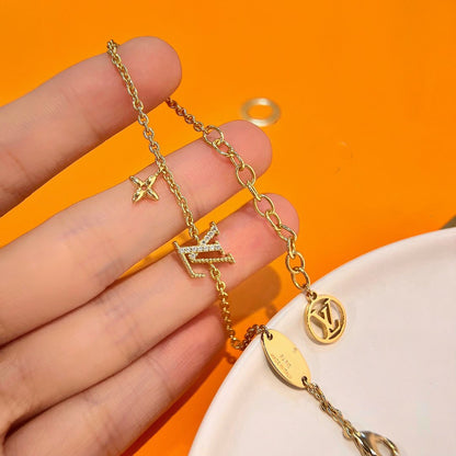 [Riva Jewelry]LOGO STAR MOTIF GOLD BRACELET
