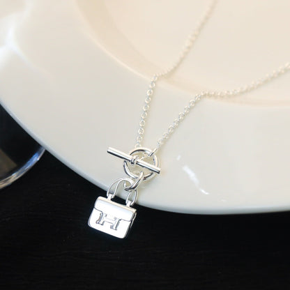 [Riva Jewelry]POP H PEDANT SILVER NECKLACE