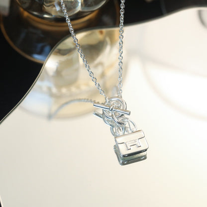 [Riva Jewelry]POP H PEDANT SILVER NECKLACE