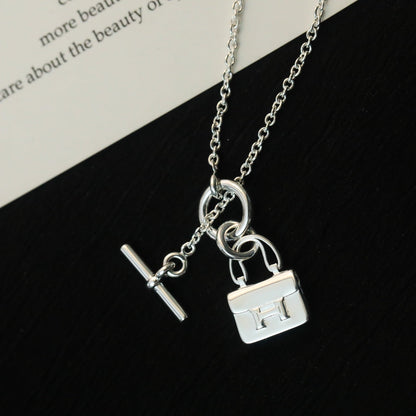 [Riva Jewelry]POP H PEDANT SILVER NECKLACE
