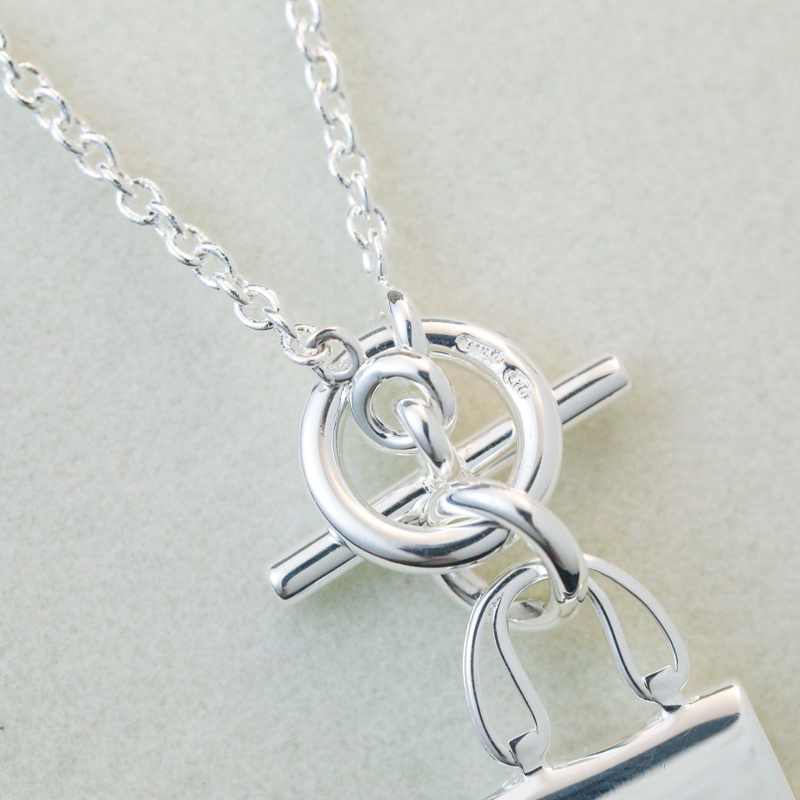 [Riva Jewelry]POP H PEDANT SILVER NECKLACE