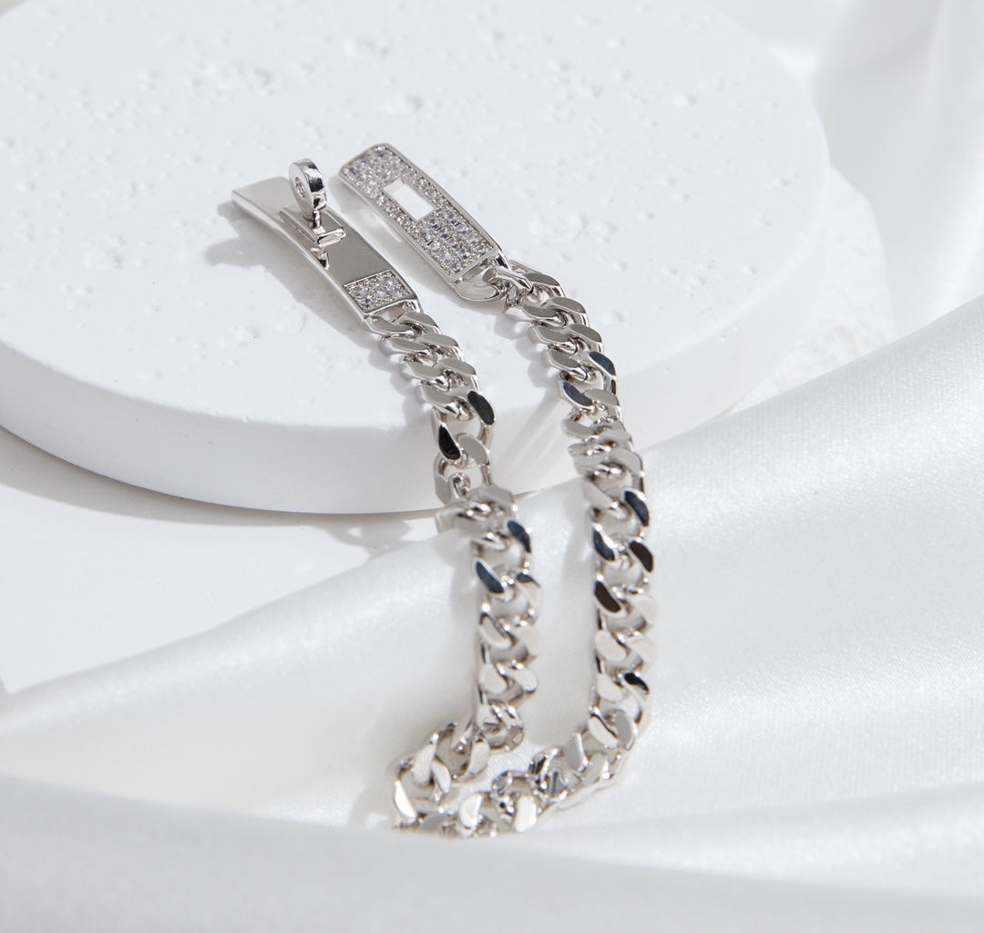 [Riva Jewelry]KELLY CHAIN SILVER DIAMOND BRACELET
