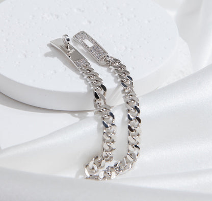 [Riva Jewelry]KELLY CHAIN SILVER DIAMOND BRACELET