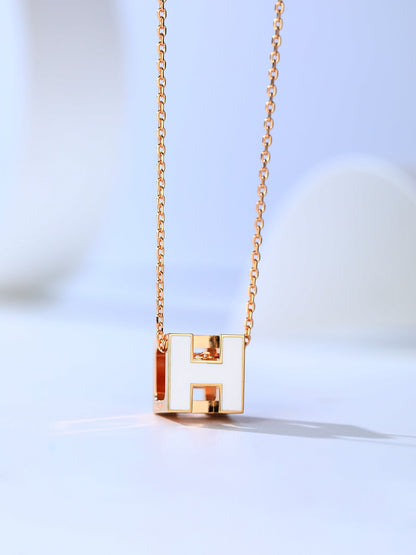 [Riva Jewelry]H CAGE ROSE GOLD NECKLACE