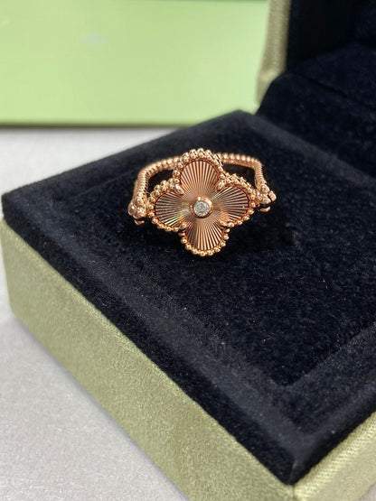 [Riva Jewelry]LUCKY CLOVER ROSE GOLD REVERSIBLE RING