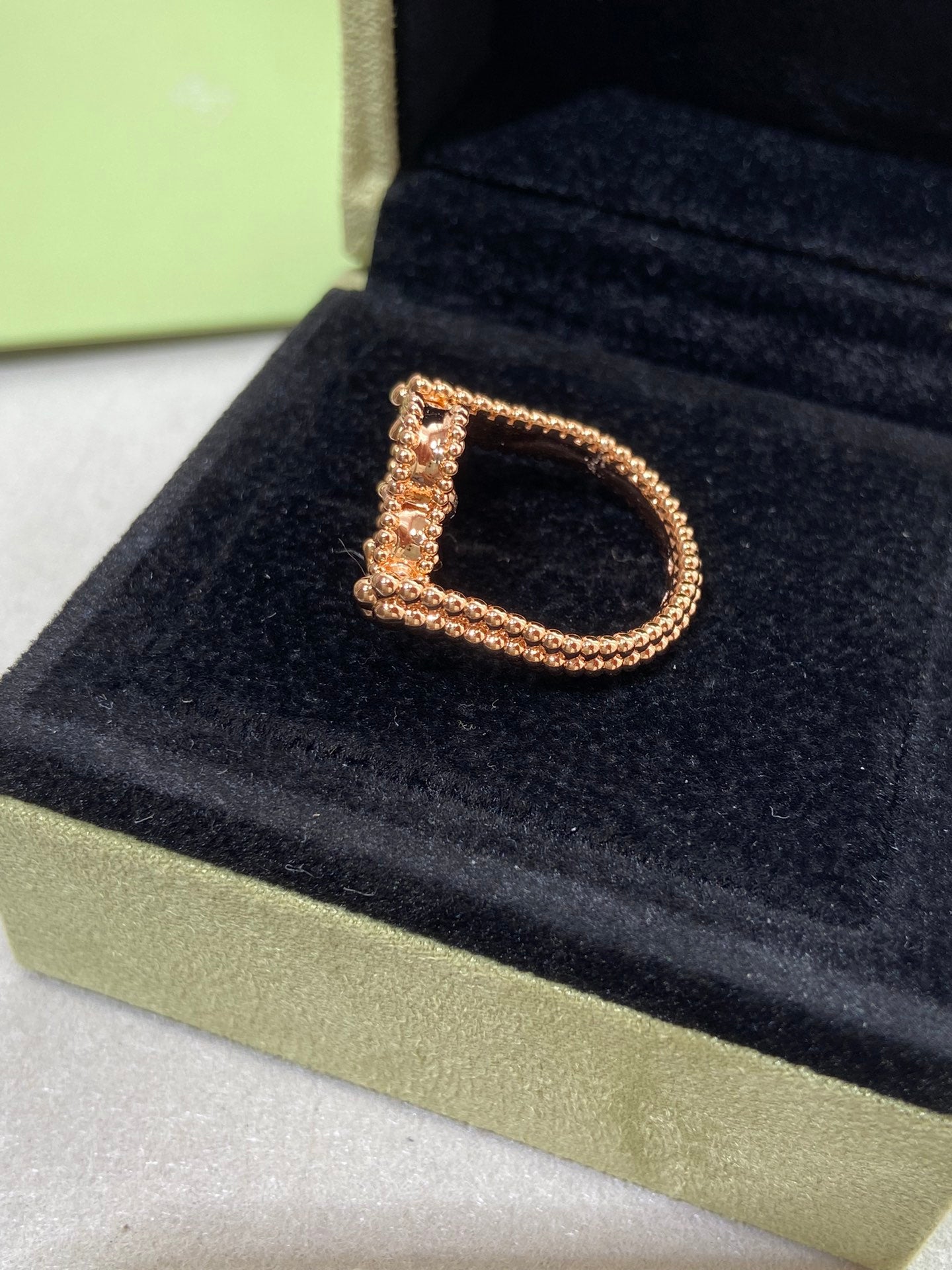 [Riva Jewelry]LUCKY CLOVER ROSE GOLD REVERSIBLE RING