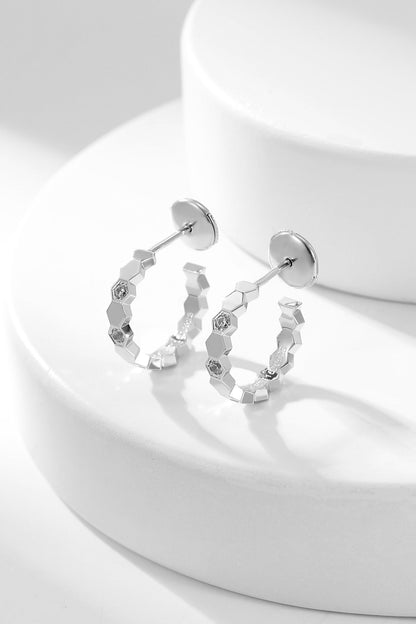 [Riva Jewelry]BEE LOVE DIAMOND HOOP EARRINGS