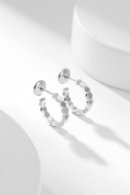 [Riva Jewelry]BEE LOVE DIAMOND HOOP EARRINGS
