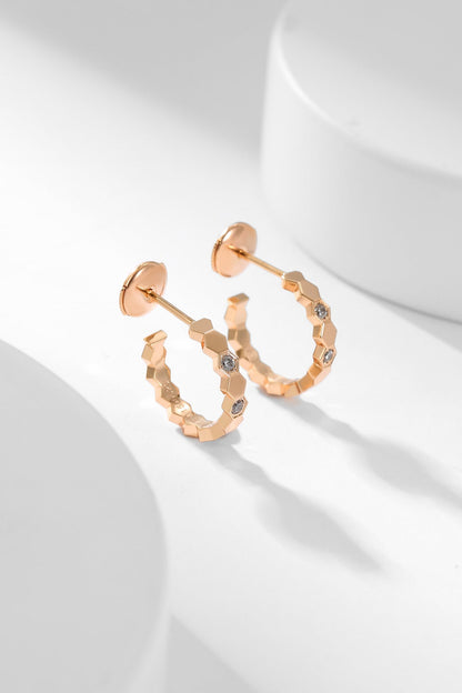 [Riva Jewelry]BEE LOVE DIAMOND HOOP EARRINGS