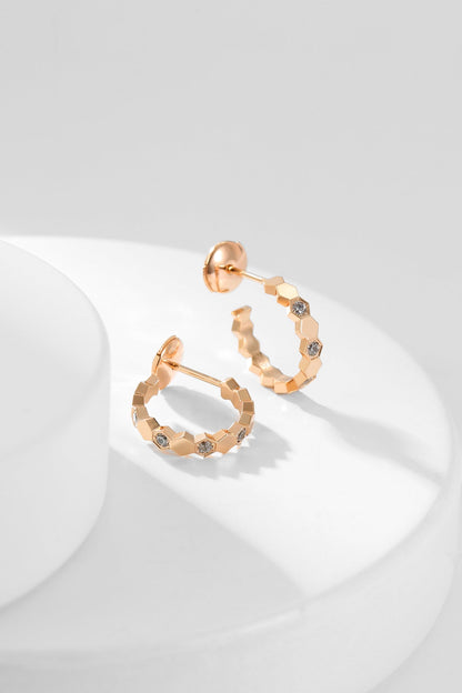 [Riva Jewelry]BEE LOVE DIAMOND HOOP EARRINGS