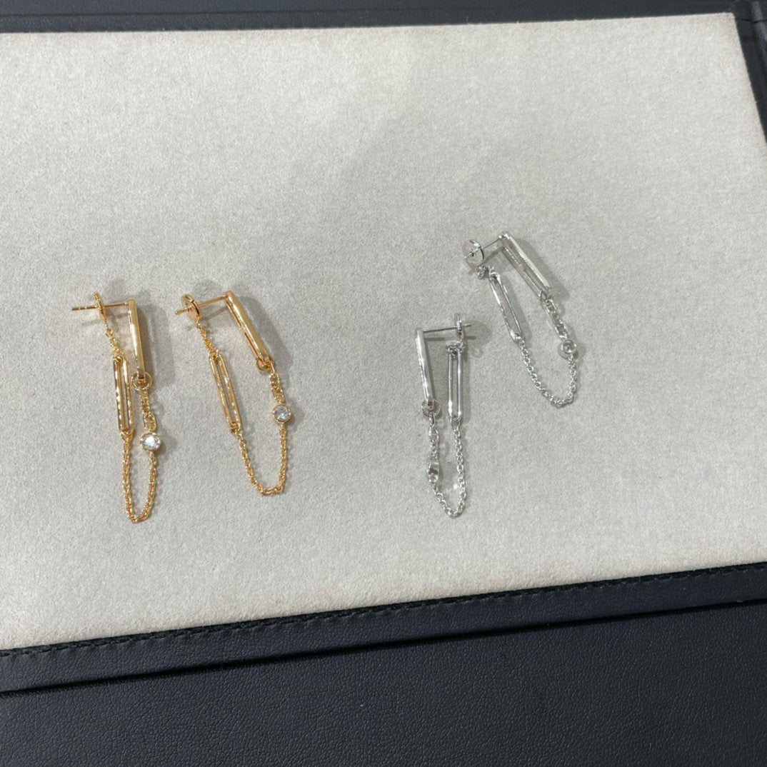 [Riva Jewelry]CHAINE CHAOS DIAMOND DROP EARRINGS