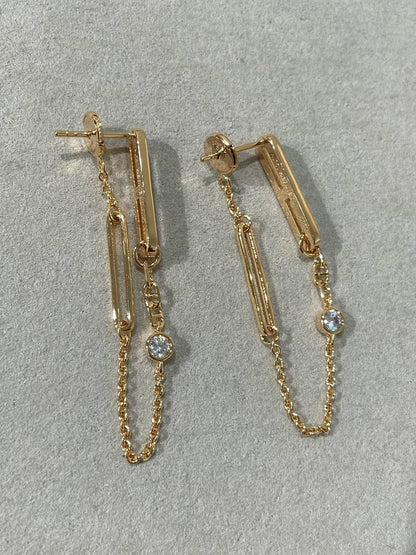 [Riva Jewelry]CHAINE CHAOS DIAMOND DROP EARRINGS