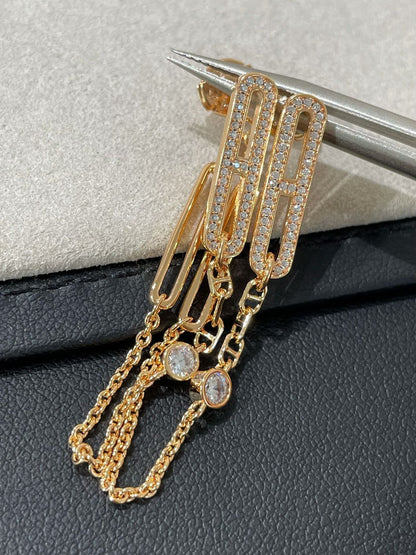 [Riva Jewelry]CHAINE CHAOS DIAMOND DROP EARRINGS