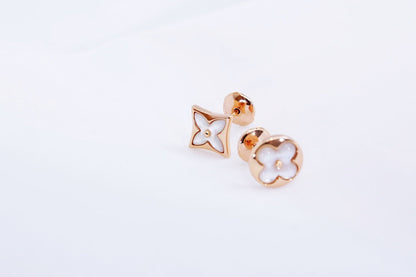 [Riva Jewelry]STAR AND SUN ROSE GOLD MOP STUD EARRINGS