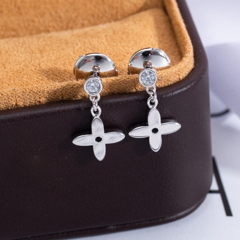 [Riva Jewelry]VIDYLLE SILVER DIAMOND MINI DROP EARRINGS
