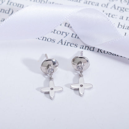 [Riva Jewelry]VIDYLLE SILVER DIAMOND MINI DROP EARRINGS