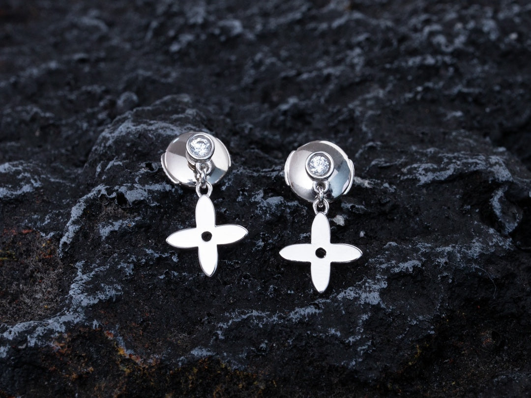 [Riva Jewelry]VIDYLLE SILVER DIAMOND MINI DROP EARRINGS